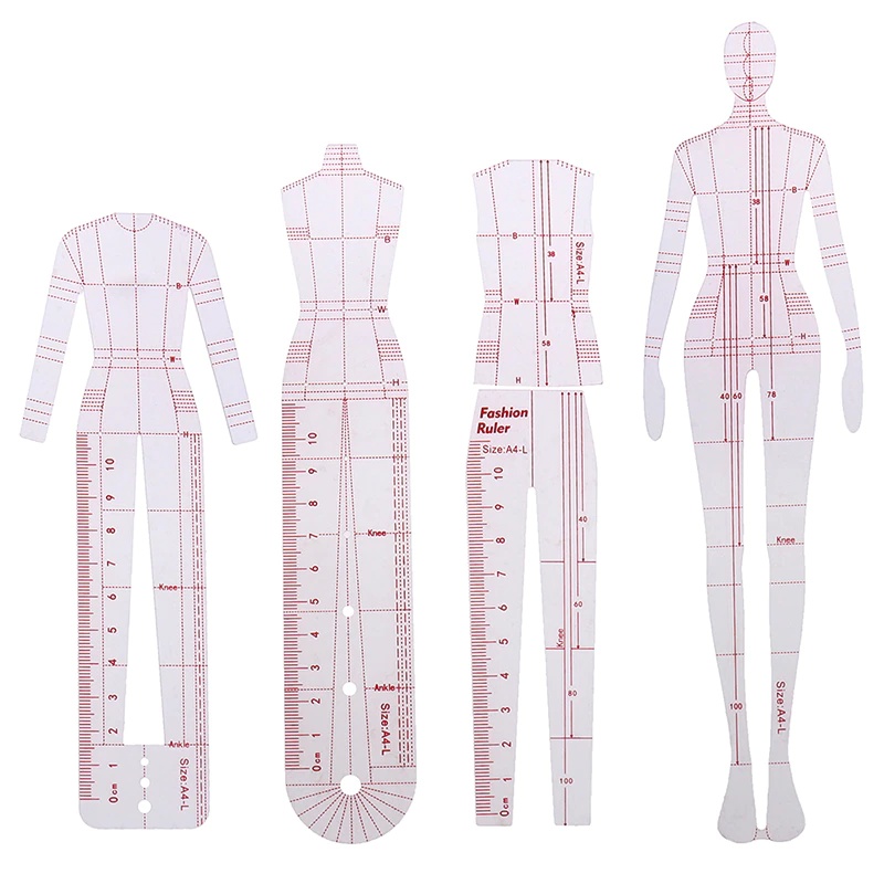 Women Fashion Figure Template - 1 세트 여성 패션 드로잉 자,