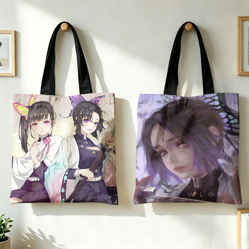 Canvas Tote Bag - 악마 슬레이어 카마도 네즈코 여성 핸드백