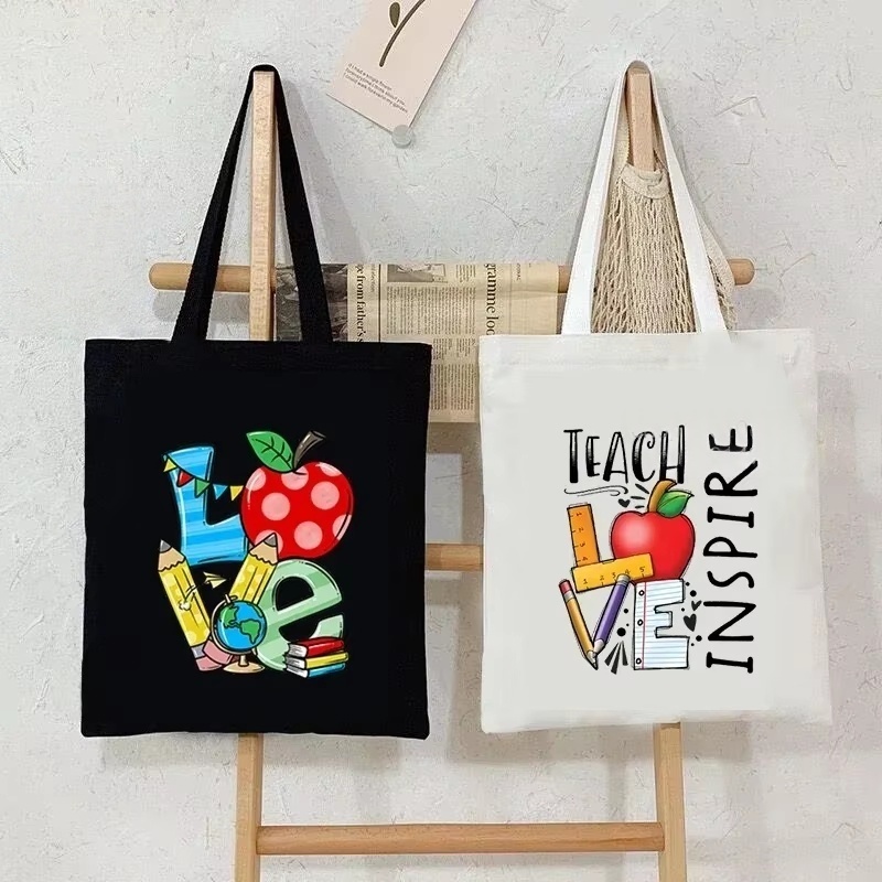Canvas Tote Bag - 여성 캔버스 숄더백 티치 러브 인스파이어