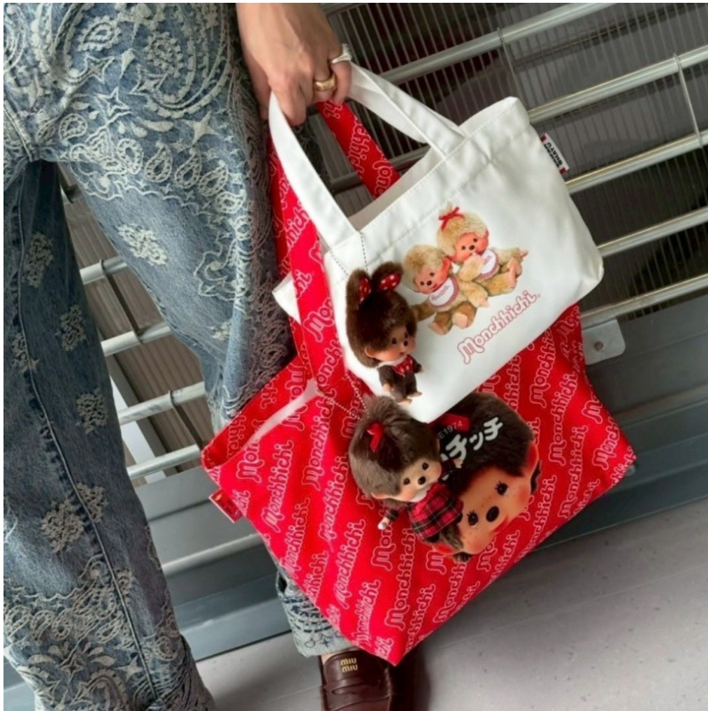 Canvas Tote Bag - 일본, 한국, 태국 만화 모치치 캔버스