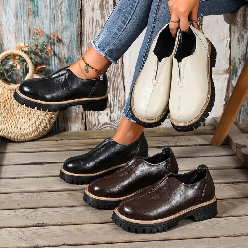 Women'S Fashion Walking Shoes - 레트로 영국 스타일 여성화 봄 가을