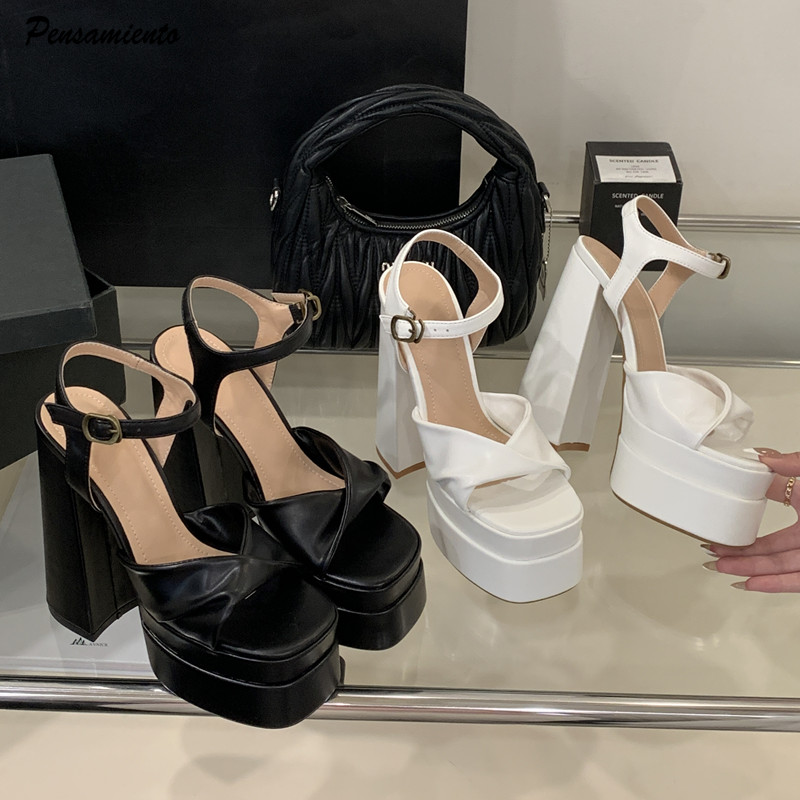 Women'S Fashion Q - 스타 스타일 패션 더블 플랫폼 웨지