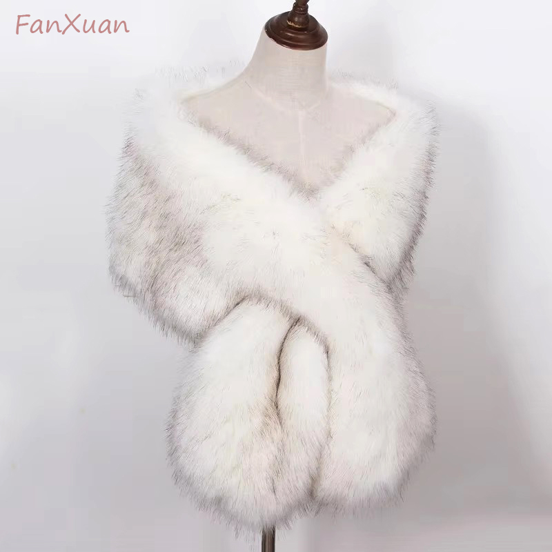 Women'S Fashion Poncho - 가짜 여우 모피 여성은 여성을위한 긴