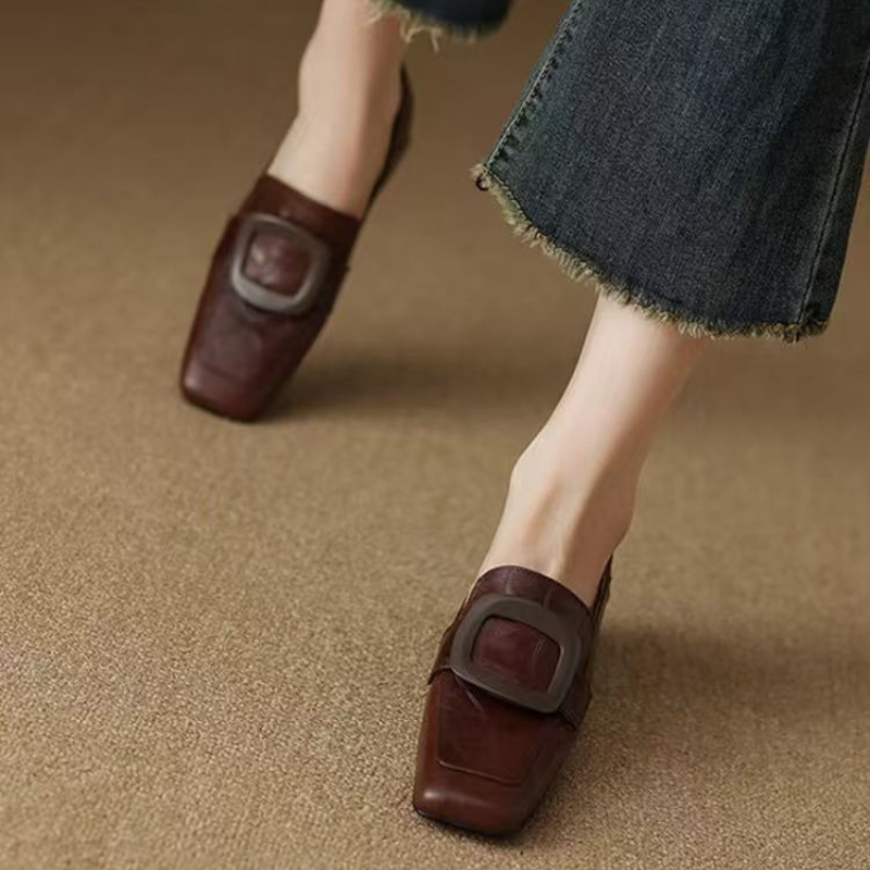 Women'S Fashion Designer Clothes - 패션 스퀘어 버클 디자이너 여성화 2026