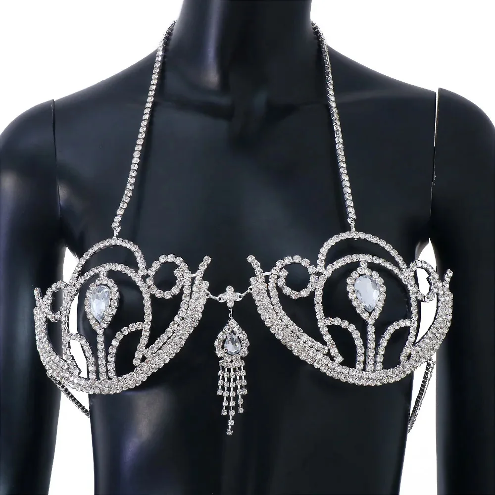 여성용 럭셔리 라인석 비키니 브라, 기하학적 물방울 하 - Women'S Fashion Harness 리뷰 및 가격