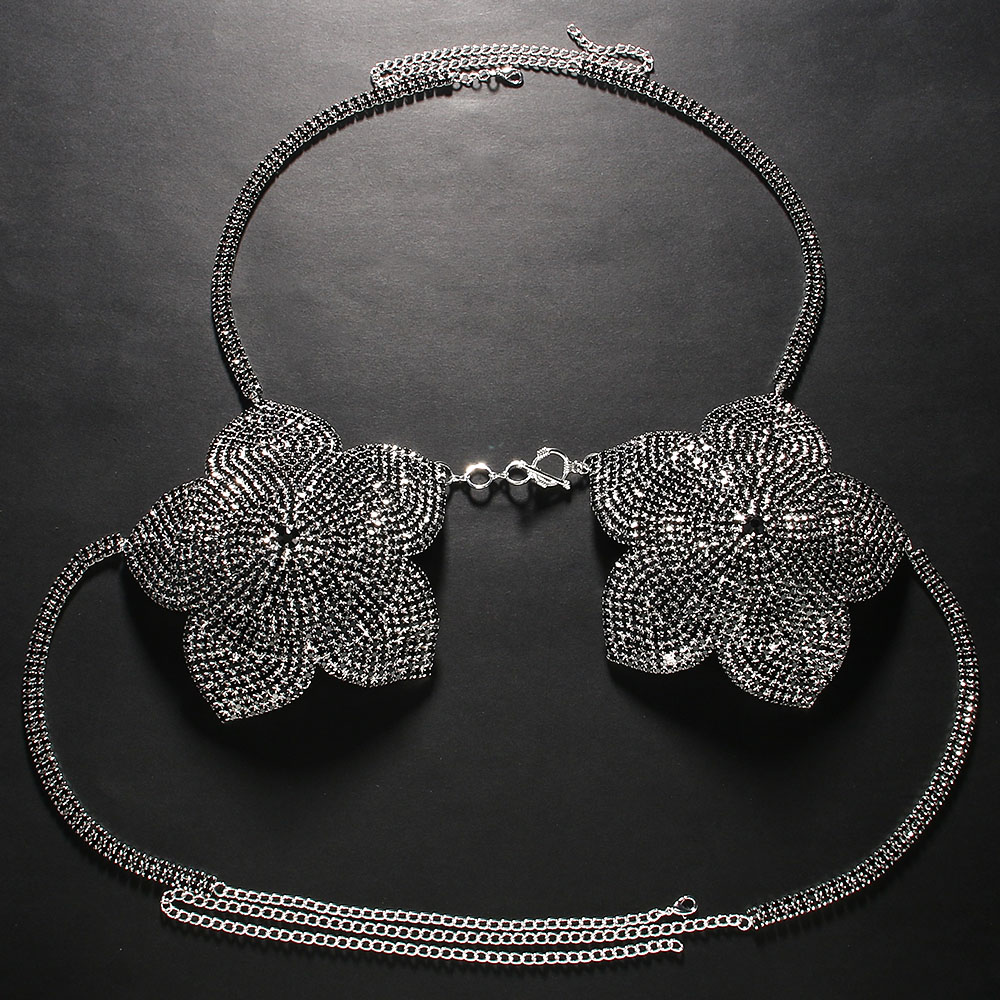 Stonefans 블랙 크리스탈 플라워 브라, 라인스톤 - Women'S Fashion Harness 리뷰 및 가격