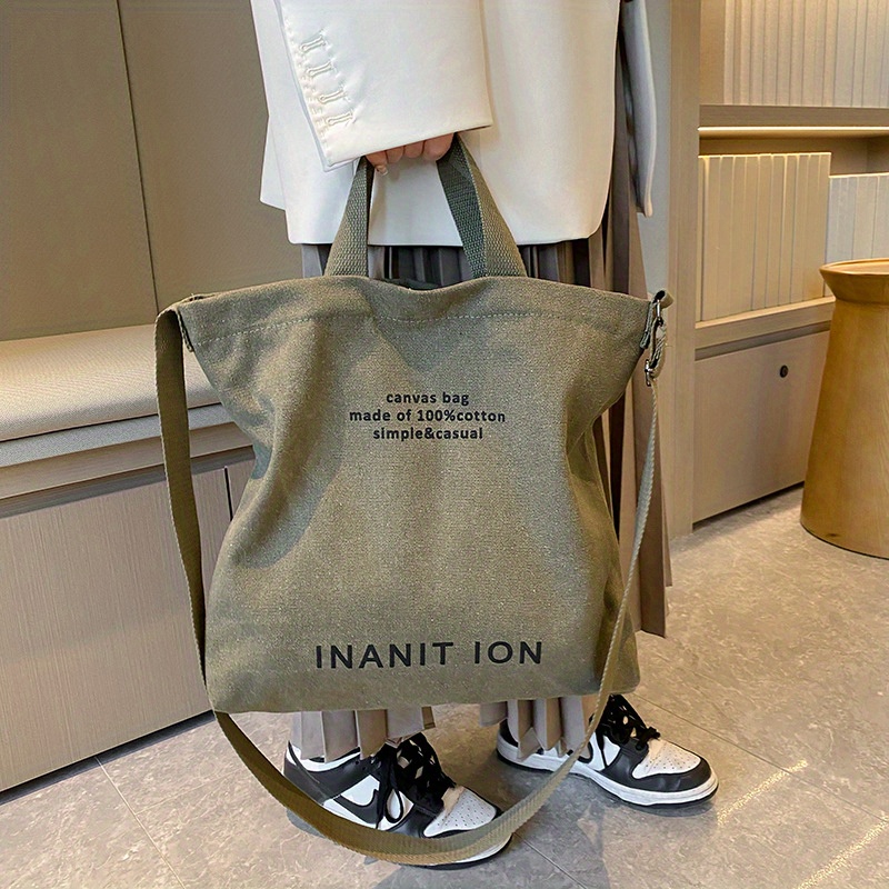 패셔너블한 일본식 캔버스 토트백, 레터 프린트, 대용량 - Canvas Tote Bag 리뷰 및 가격