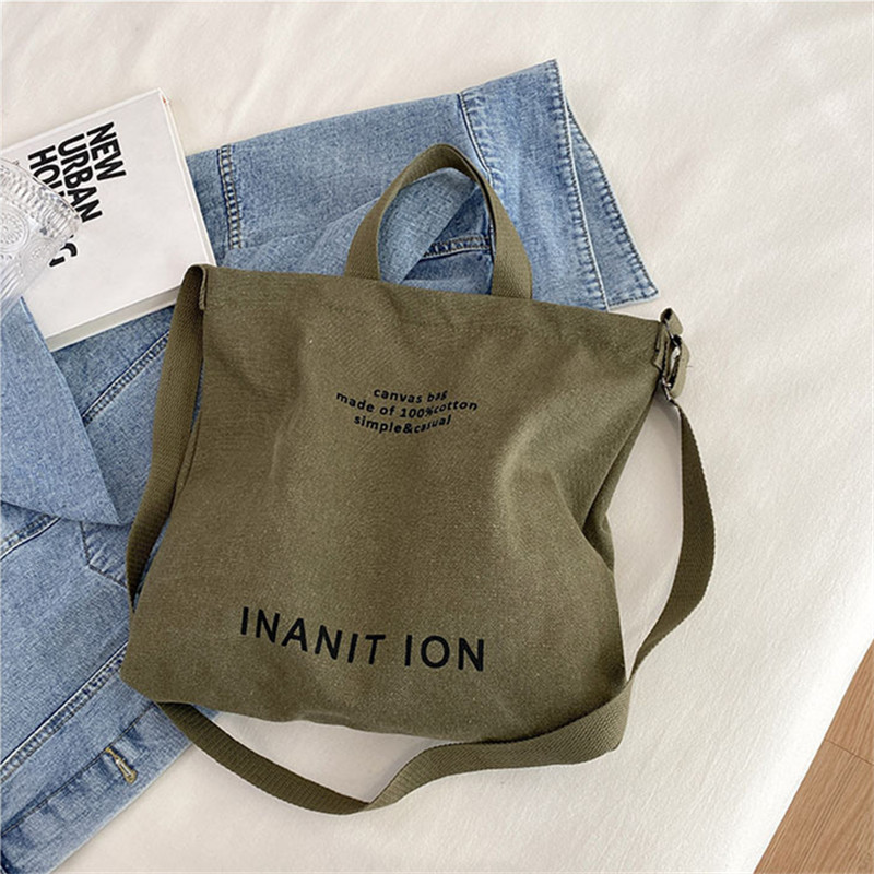 패셔너블한 일본식 캔버스 토트백, 레터 프린트, 대용량 - Canvas Tote Bag 리뷰 및 가격