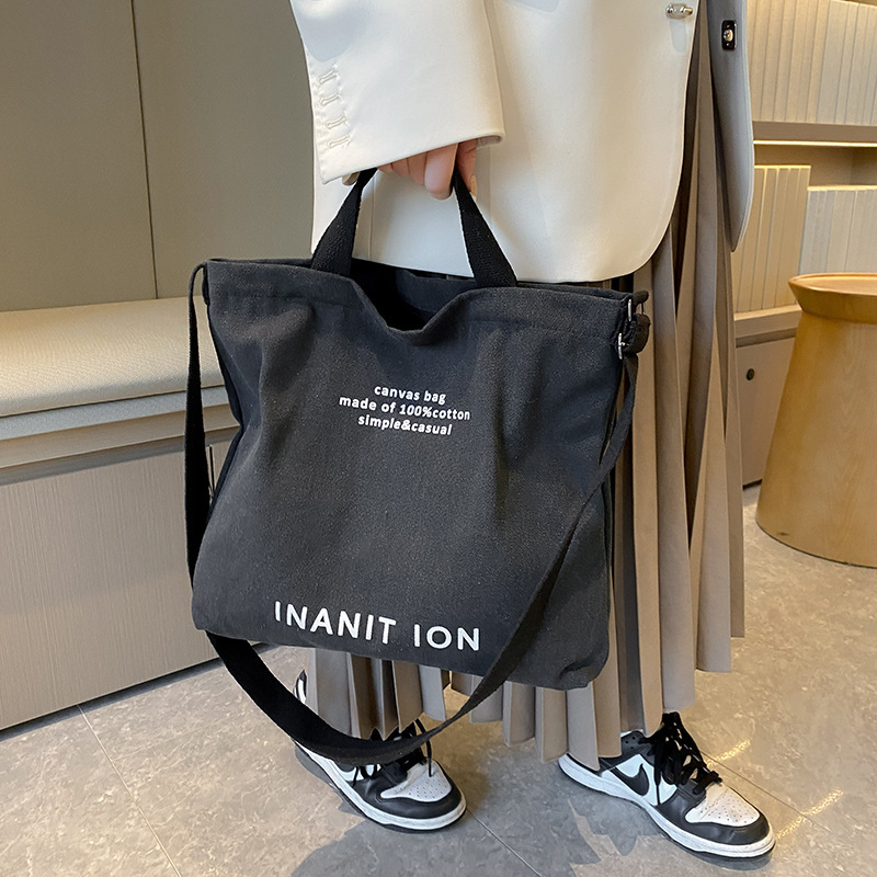 패셔너블한 일본식 캔버스 토트백, 레터 프린트, 대용량 - Canvas Tote Bag 리뷰 및 가격