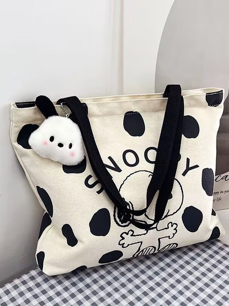 여성용 만화 스누피 캔버스 숄더백 대용량 토트백 학생용 - Canvas Tote Bag 리뷰 및 가격
