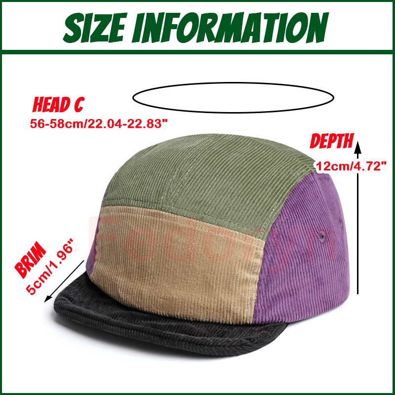 페도린 커스텀 자수 레트로 코듀로이 챙 짧은 모자 멀티 - Women'S Fashion Visor 리뷰 및 가격