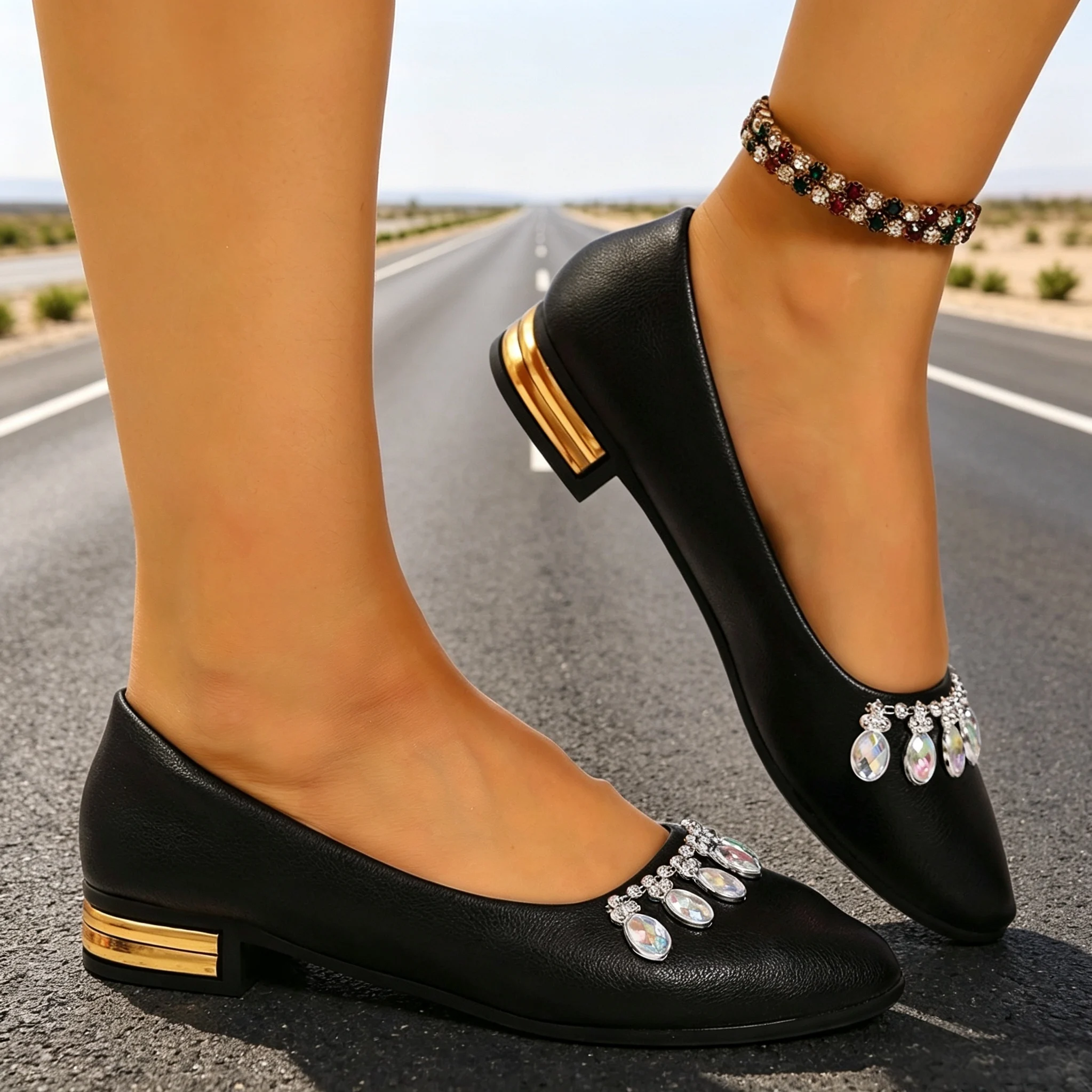 여성 플랫 포인티드 토 발레 슈즈 플러스 사이즈 플랫  - Women'S Fashion Walking Shoes 리뷰 및 가격