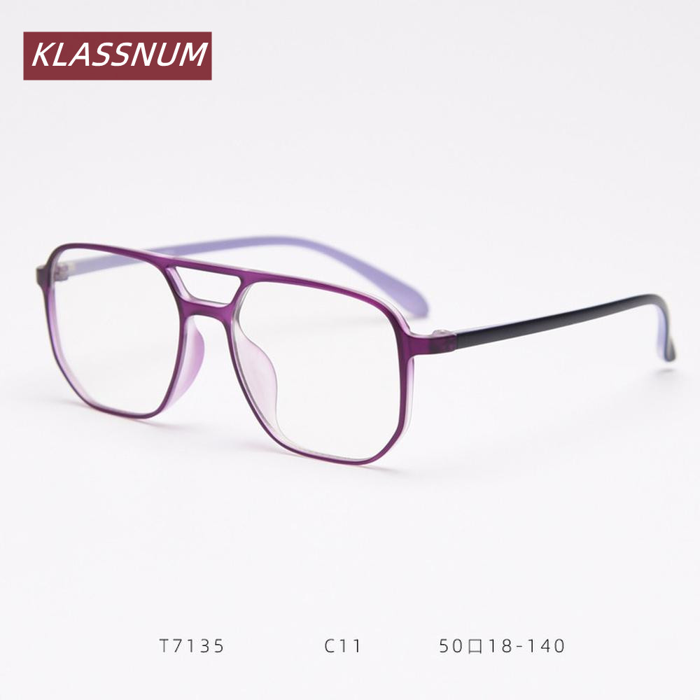 KLASSNUM 더블 브리지 스퀘어 안경 프레임 남성  - Women'S Fashion Glasses Non Prescription 리뷰 및 가격