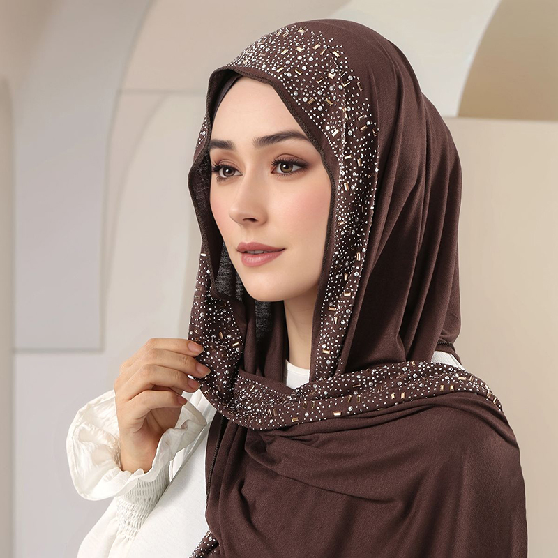 라마단 무슬림 쉬머 라인스톤 저지 코튼 히잡 스카프 여 - Women'S Fashion Headbands 리뷰 및 가격