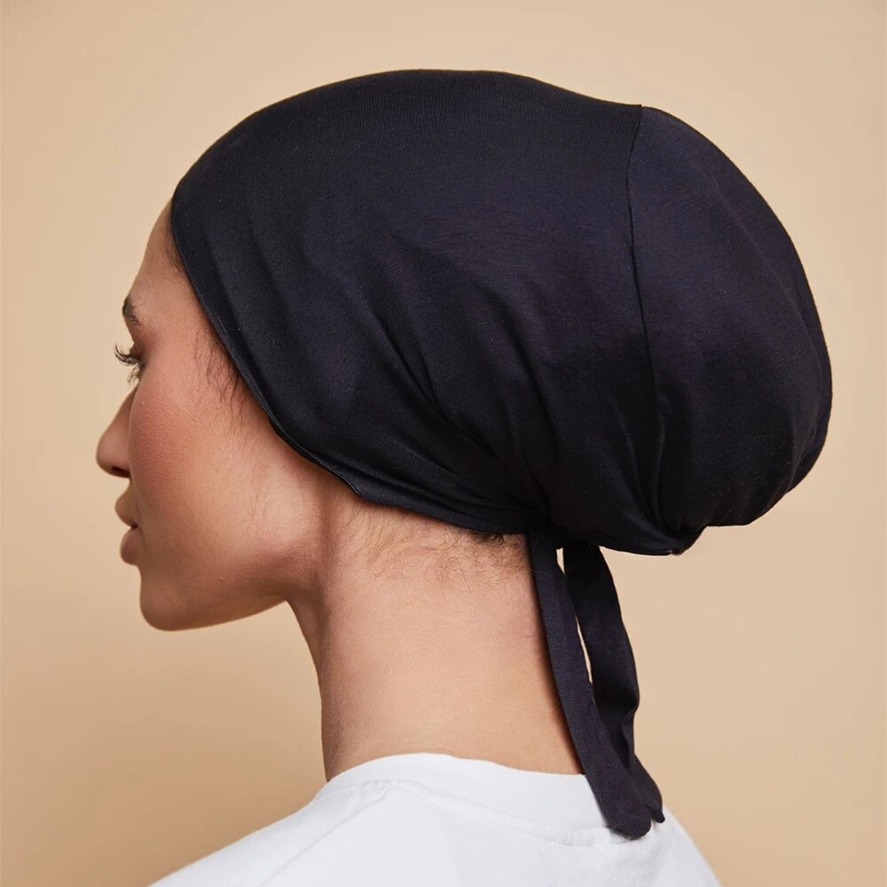 모달 새틴 Hijab 모자 이슬람 언더 캡 (넥타이 보 - Women'S Fashion Visor 리뷰 및 가격
