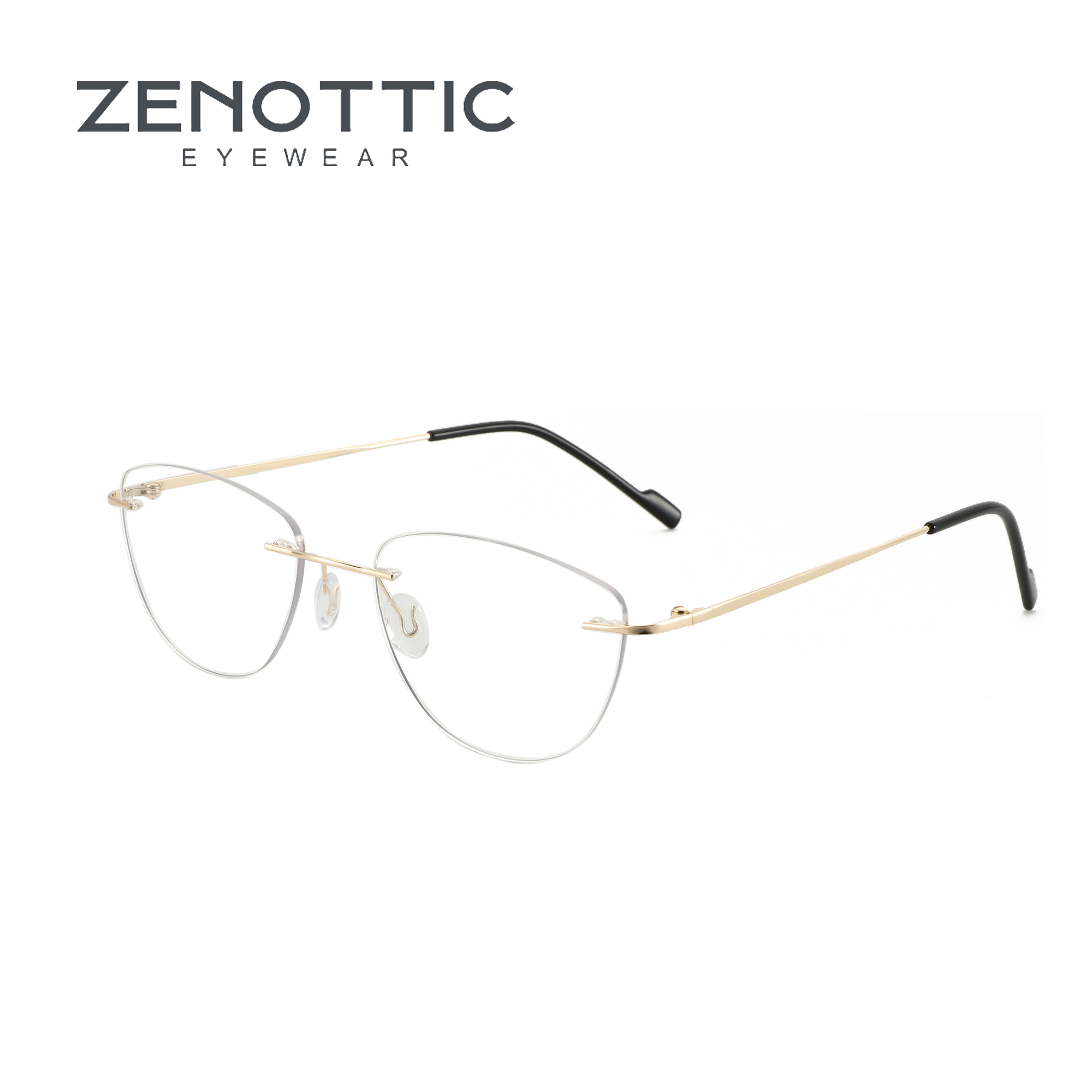ZENOTTIC 패션 고양이 눈 무테 광학 안경, 무테 - Women'S Fashion Glasses Non Prescription 리뷰 및 가격